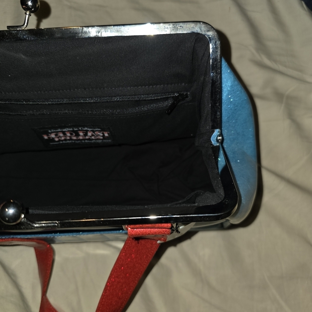 Made By HOLD FAST. Sparkling Blue and Red Shoulder Bag - Picture 9 of 16